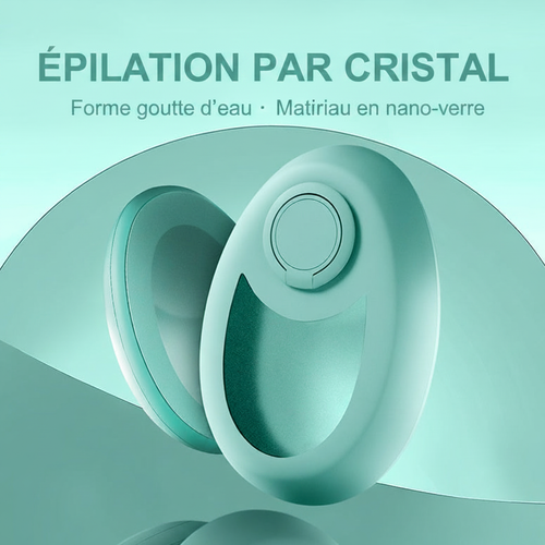 Épilateur par cristal, forme goutte d’eau et matériau en nano-verre